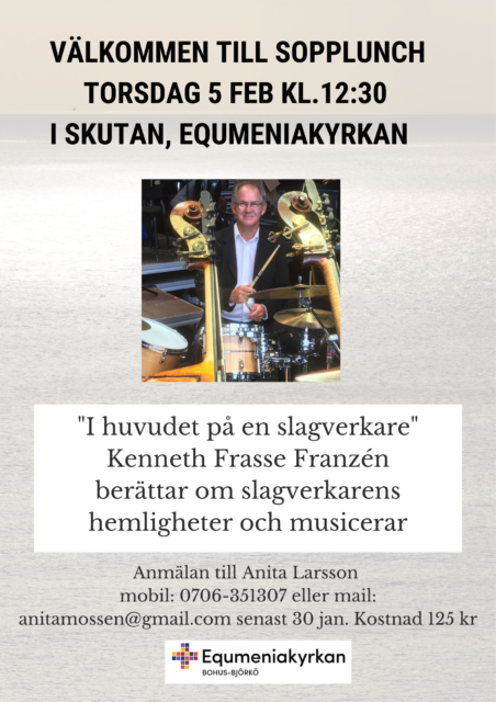 Välkommen till sopplunch torsdagen den 5 februari kl. 12.30