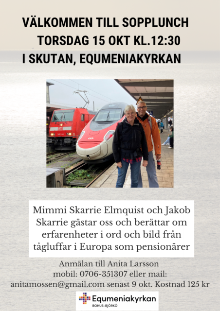 Sopplunch i Skutan 15 oktober kl. 12.30